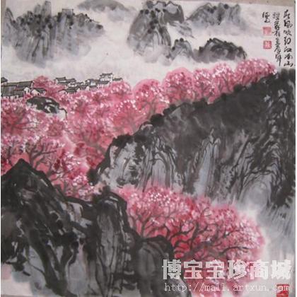 沈维义 春风吹红江南山 类别: 国画山水作品