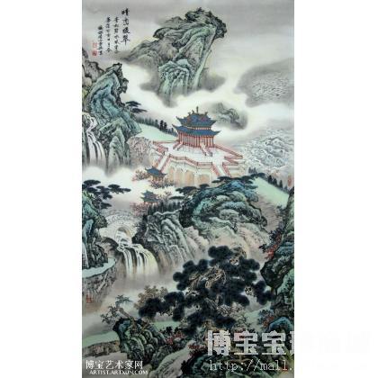 王重兴-晴峦暖翠图 山水画作品 类别: 国画山水作品